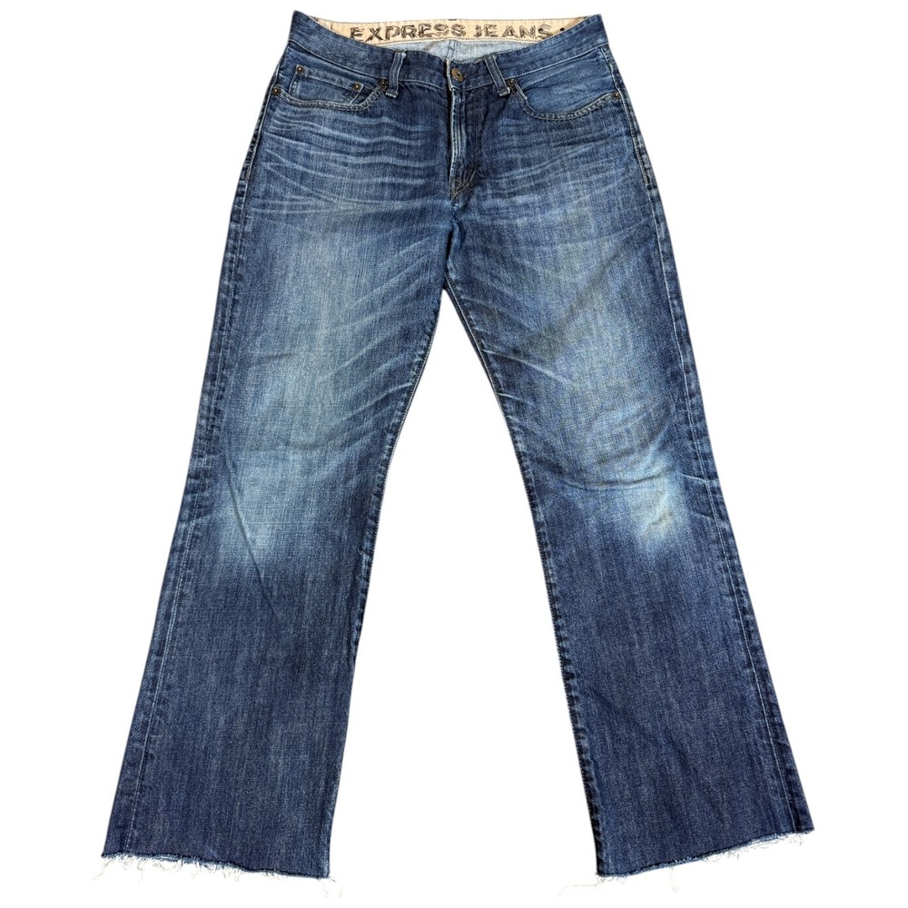 Express Jeans Mens 32x28 Blue Kingston Straight Leg Classic Fit Dark Wash Y2K‎